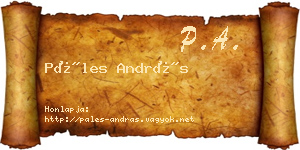 Páles András névjegykártya